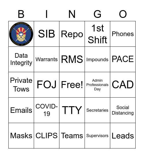 1st Shift DID Bingo!! Bingo Card