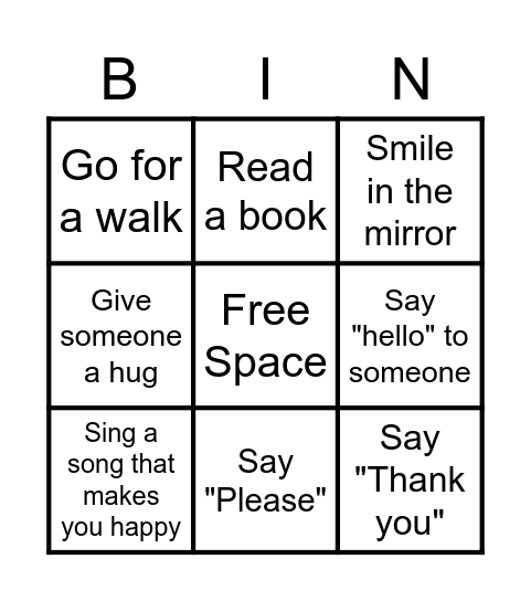 Social Bingo Card