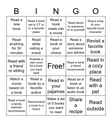 YA Summer Reading Bingo Card