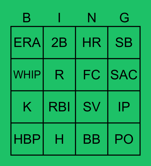 My SCOREBOOK Bingo Card
