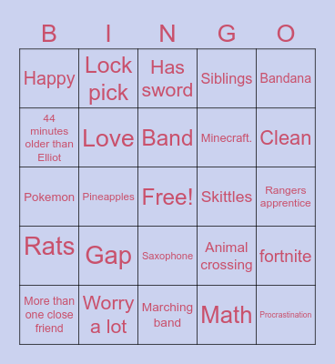 Ryan’s Bingo Card