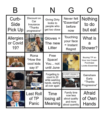 COVID-19 BINGO Card