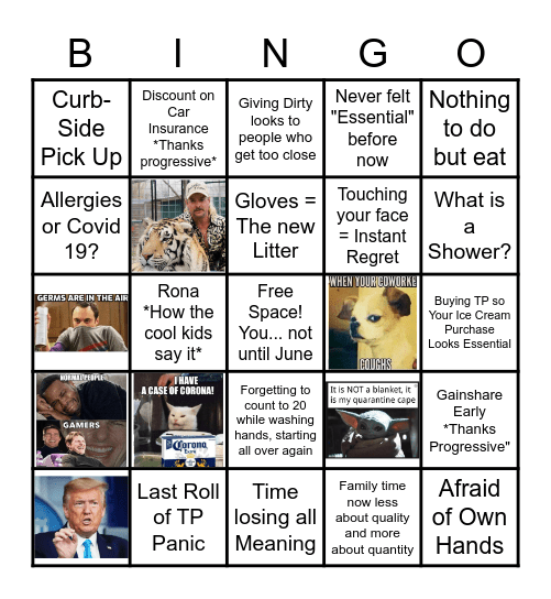 COVID-19 BINGO Card