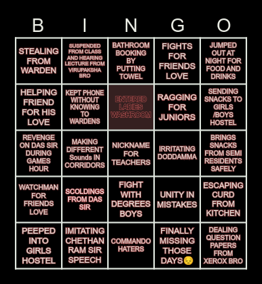 😍PARIVARTHANA 😍 Bingo Card