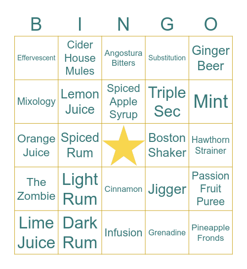 BOOZY BINGO Card