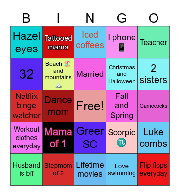 Tabatha’s Bingo Card