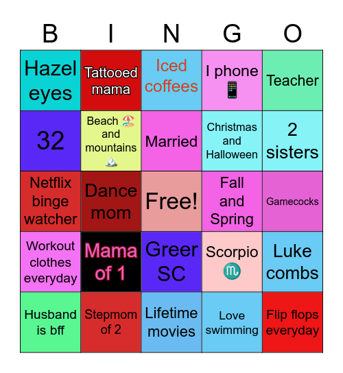 Tabatha’s Bingo Card