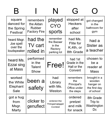 Saint George Bingo Vintage Edition Bingo Card