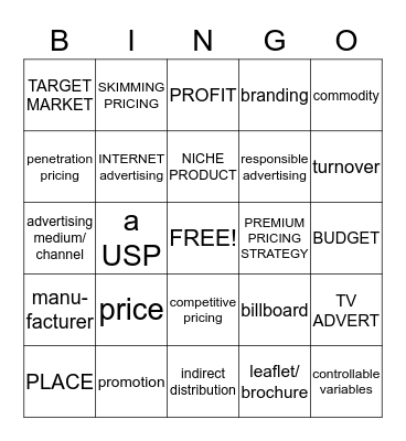 Marketing and Advertising Bingo Card
