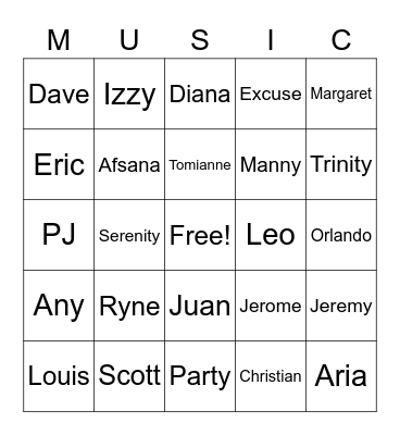 Any Excuse Bingo Card