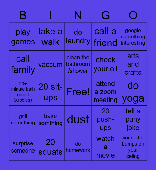 biotech staying at home Bingo Card