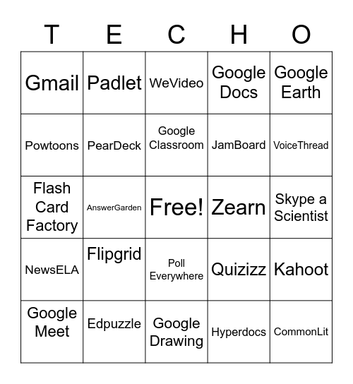 Tech Bingo Card