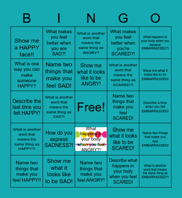 Expressing Emotions BINGO Card