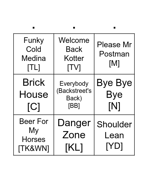 Last Round - Cover All Bingo Card