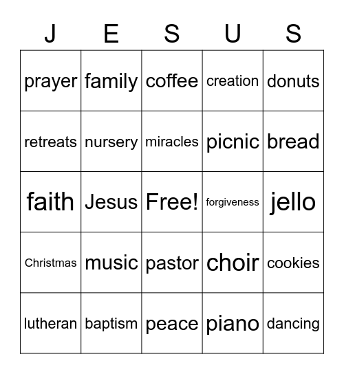 FLC church bingo Card