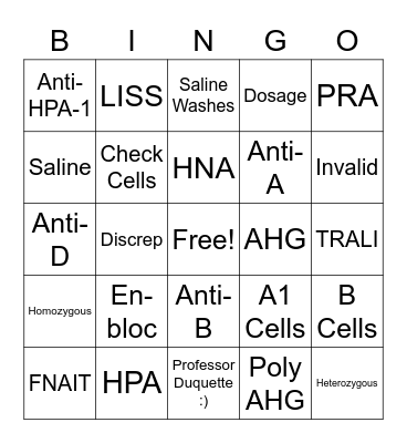 Final Review Chap 15, 16 & Lab Bingo Card