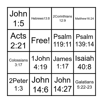 Scripture Memory Work Bingo Card