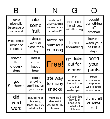 FAMILY BINGO Card