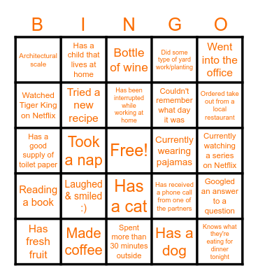LDA Home Bingo! Bingo Card