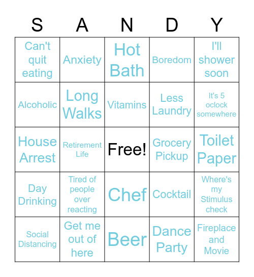 Ladies Bingo Card