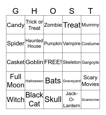 Halloween Bingo Card
