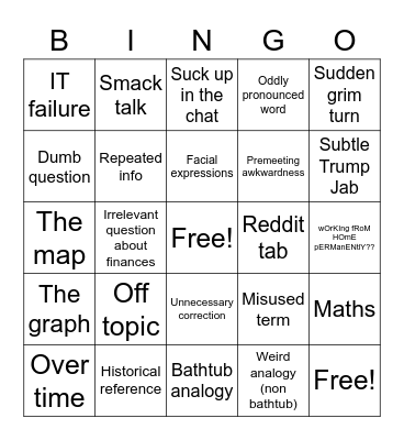 Town Hall Bingo Card