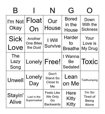 COVID-19 Or Coronavirus Bingo Card