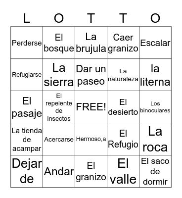 Realidades 3 Cap.1#1 Bingo Card