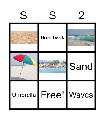 Beach Vocabulary Bingo Card