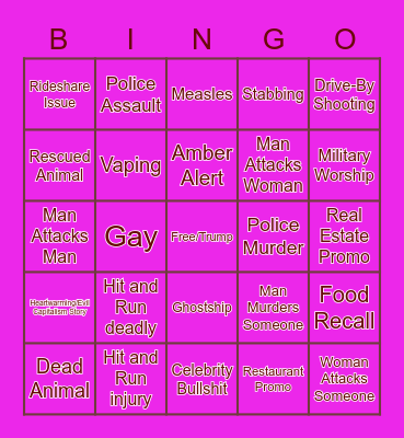 NEWS BINGO Card