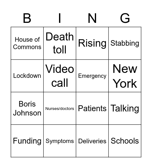 NEWS BINGO Card