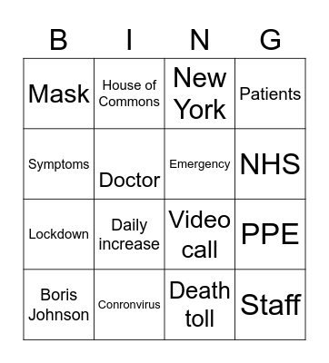 NEWS BINGO Card