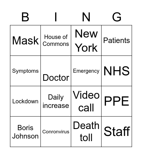 NEWS BINGO Card