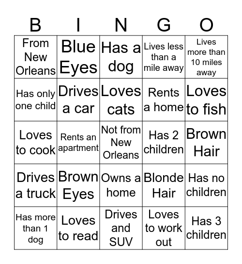 Manhattan Bingo Card