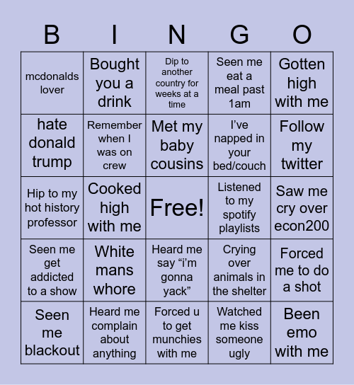 Mariam’s Bingo! Bingo Card