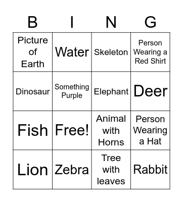 Museum of Natural History Bingo Card