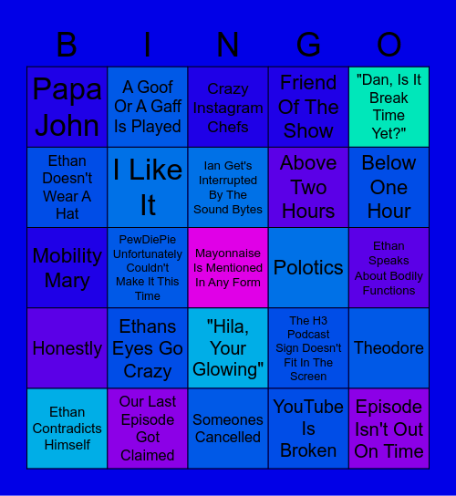 H3 Bingo Card