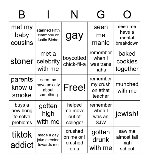 SOPH BINGO Card