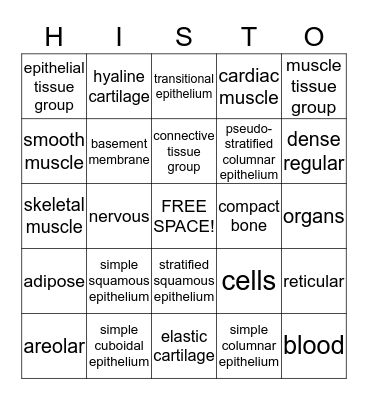 TISSUE BINGO Card