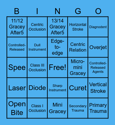 Quarantined Dental Hygiene Bingo Card