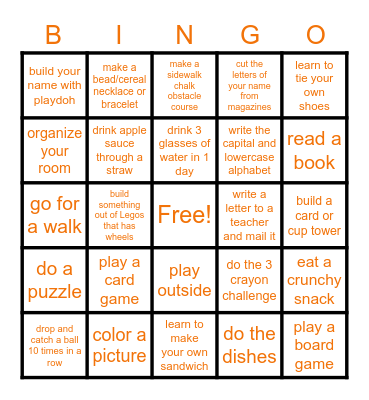 Family OT Bingo Card