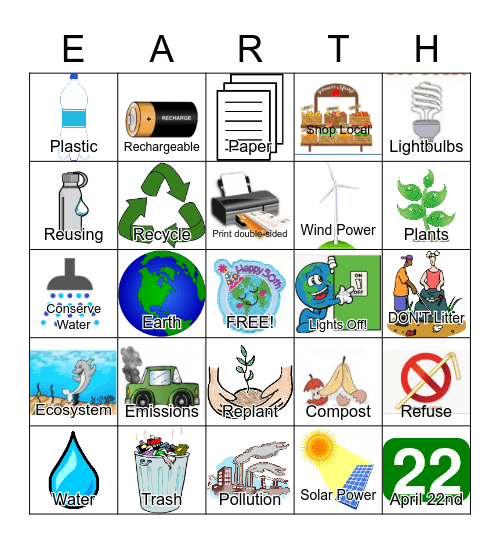 Earth Day Bingo! Bingo Card