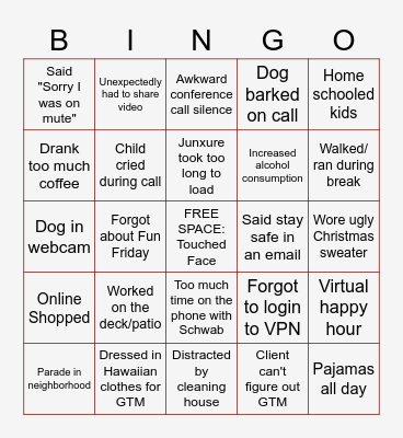 BKDWA Bingo Card