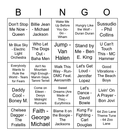 MUSICAL BINNS-GO Bingo Card