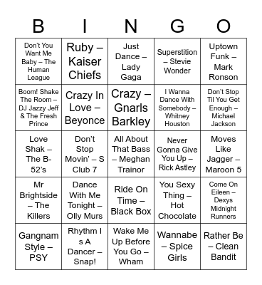 General Mix Round Bingo Card