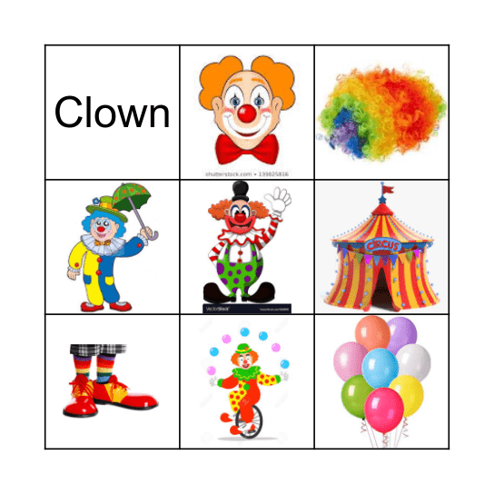 Clown Bingo Card