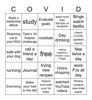 How are you spending your stay at home? Bingo Card