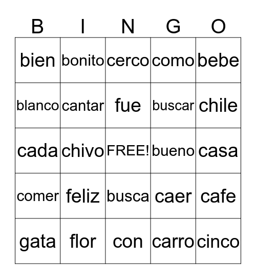 Bingo Card