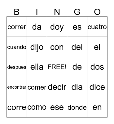 Bingo Card