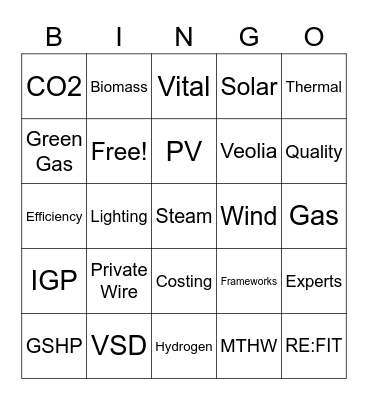 Ameresco Bingo Card